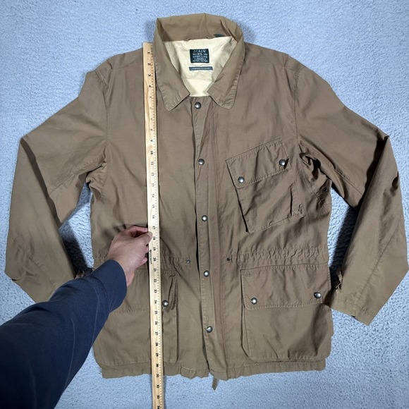 J Crew Jacket Mens Large Brown Stonehall Safari Outdoor Pockets Casual Preppy - Picture 5 of 13